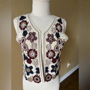 Tristan Cream Textured Knit Vest